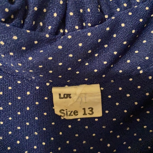 Vintage navy polka dot dress with belt - Picture 5 of 5